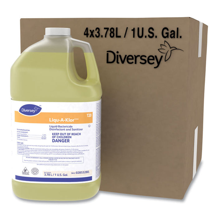 Liqu-A-Klor Disinfectant/Sanitizer, 1 gal. Bottle, 4/Carton