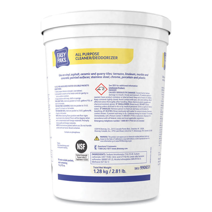 All-Purpose Cleaner/Deodorizer, Fresh Scent, 90 .5 oz Packets/Tub, 2 Tubs/Carton