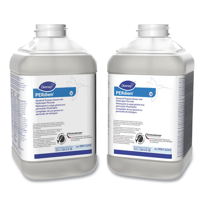 Perdiem General Purpose Cleaner With Hydrogen Peroxide, Unscented, 84.5 oz Bottle, 2/Carton