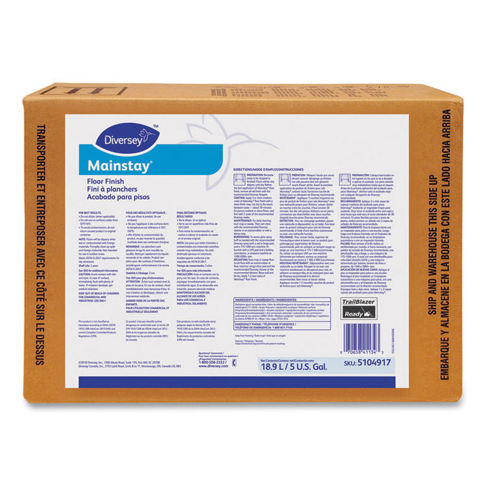 Mainstay Floor Finish, Liquid, 5 gal Envirobox