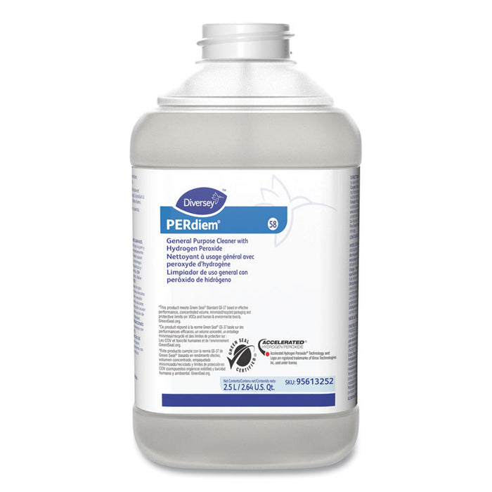 Perdiem General Purpose Cleaner With Hydrogen Peroxide, Unscented, 84.5 oz Bottle, 2/Carton