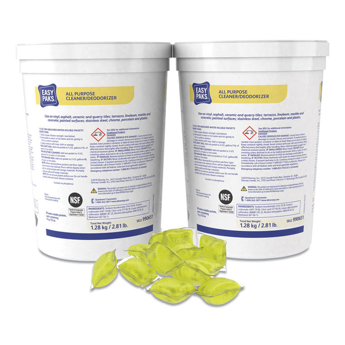 All-Purpose Cleaner/Deodorizer, Fresh Scent, 90 .5 oz Packets/Tub, 2 Tubs/Carton