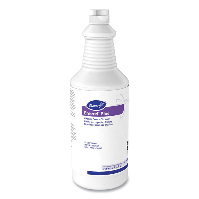 Emerel Plus Cream Cleanser, 32 oz Squeeze Bottle, 12/Carton