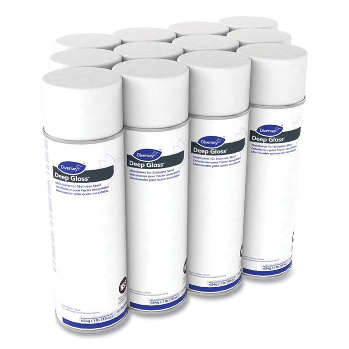 Deep Gloss Stainless Steel Maintainer, 16 oz Aerosol Spray, 12/Carton