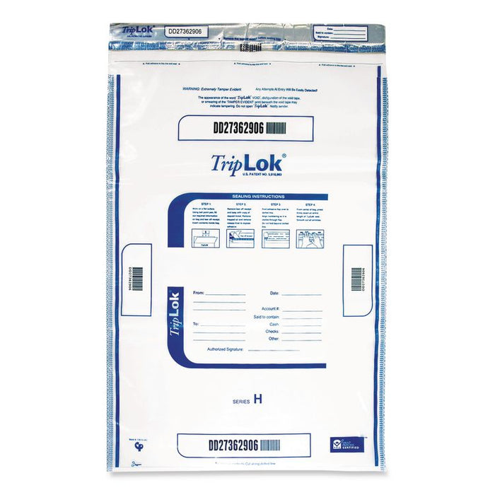 Deposit Bag, Plastic, 12" x 16", Clear, 100/Pack