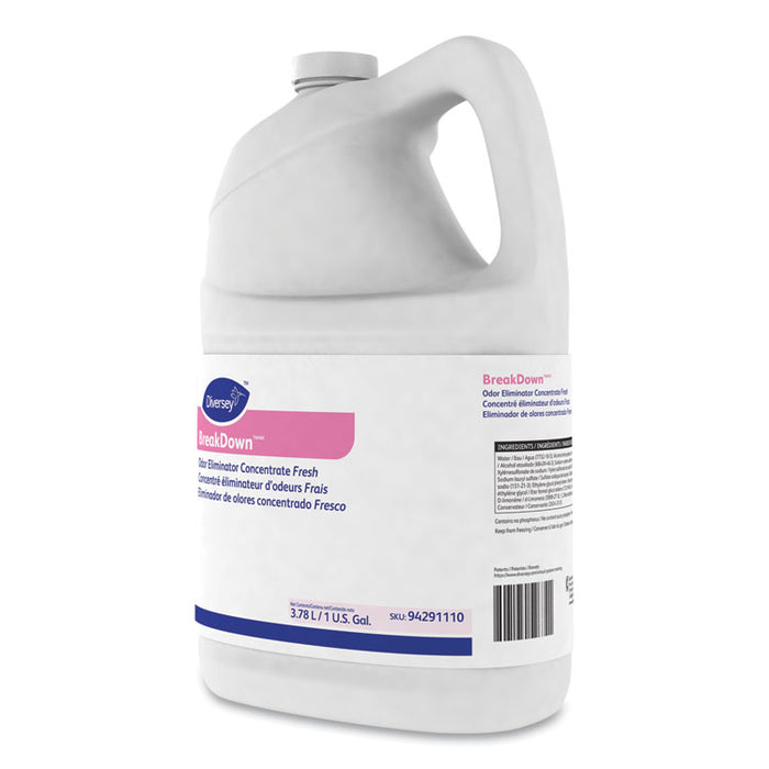Breakdown Odor Eliminator, Cherry Almond, Liquid, 1 gal Bottle, 4/Carton