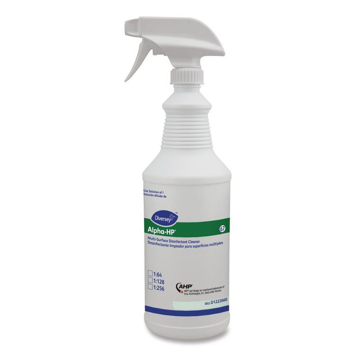 Alpha-HP Multi-Surface Disinfectant Cleaner Spray Bottle, 32 oz, White, 12/Carton