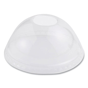 PLA Clear Cold Cup Lids, Dome Lid, Fits 9 oz to 24 oz Cold Cups, Plastic, Clear, 1,000/Carton