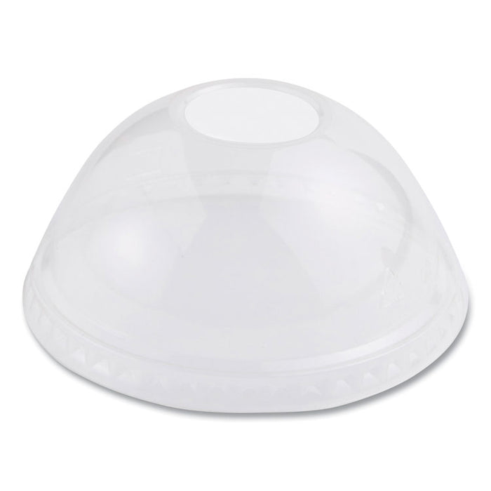 PLA Clear Cold Cup Lids, Dome Lid, Fits 9 oz to 24 oz Cold Cups, Plastic, Clear, 1,000/Carton