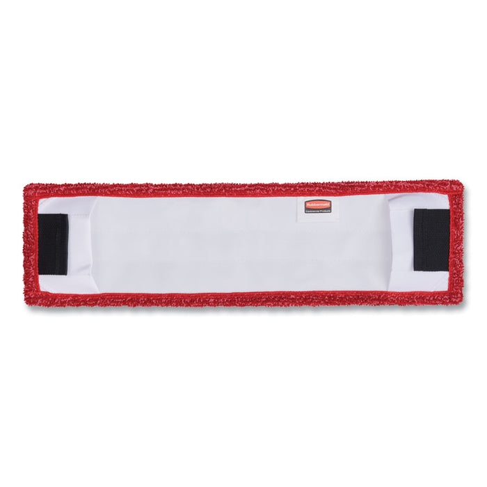 Adaptable Flat Mop Pads, Microfiber, 19.5 x 5.5, Red, 12/Carton