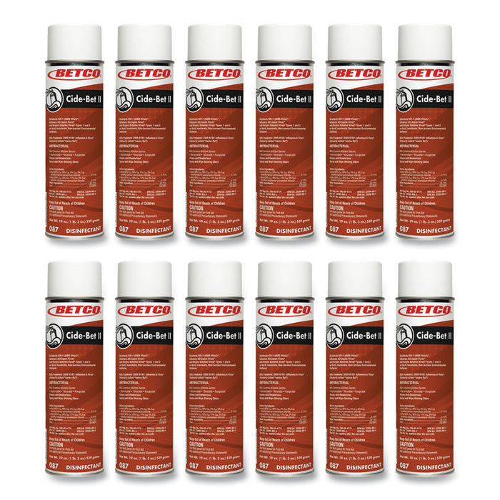 Cide-Bet II Aerosol Disinfectant Spray, Floral Scent, 19 oz Aerosol Spray, 12/Carton