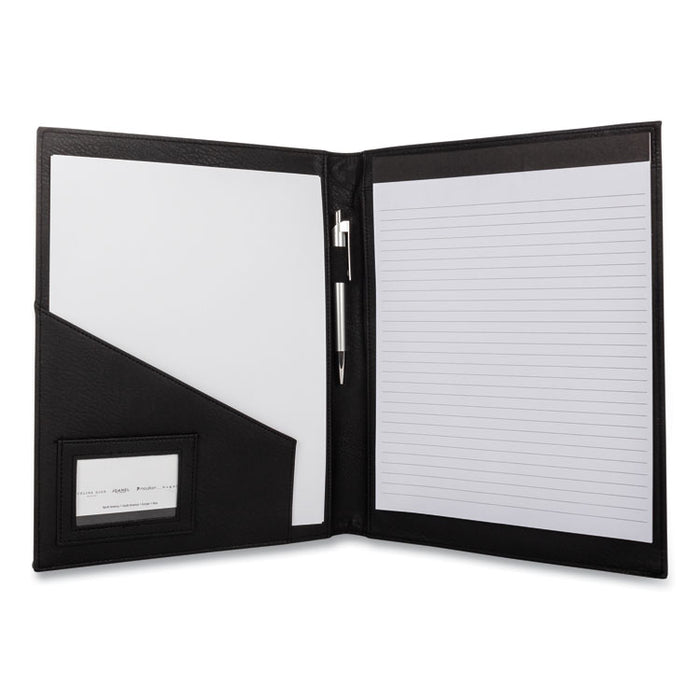 Faux-Leather Padfolio, 9 x 12 Pad, 9.75 x 12.5, Black