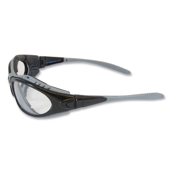 Optical Fuselage Hybrid Safety Glasses/Goggles, Black/Gray Full Frame, Clear Dual Lens