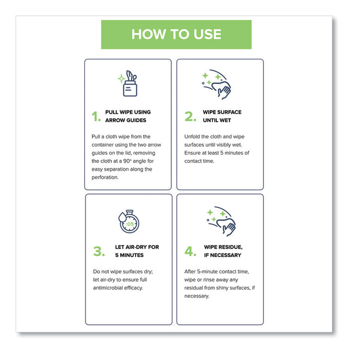 CleanCide Disinfecting Wipes, 1-Ply, 8 x 5.5, Fresh Scent, White, 400/Tub, 4 Tubs/Carton
