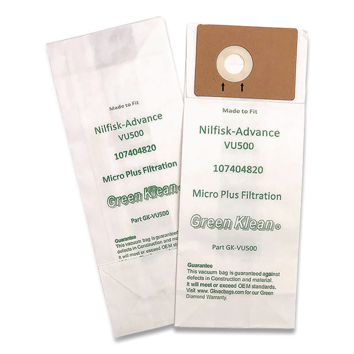 Replacement Vacuum Bags, Fits Advance VU500, 10/Pack