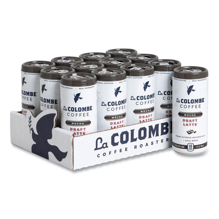 Draft Latte Cold Brew, Nitrous Infused Milk, Mocha, 9 oz Can, 12/Carton