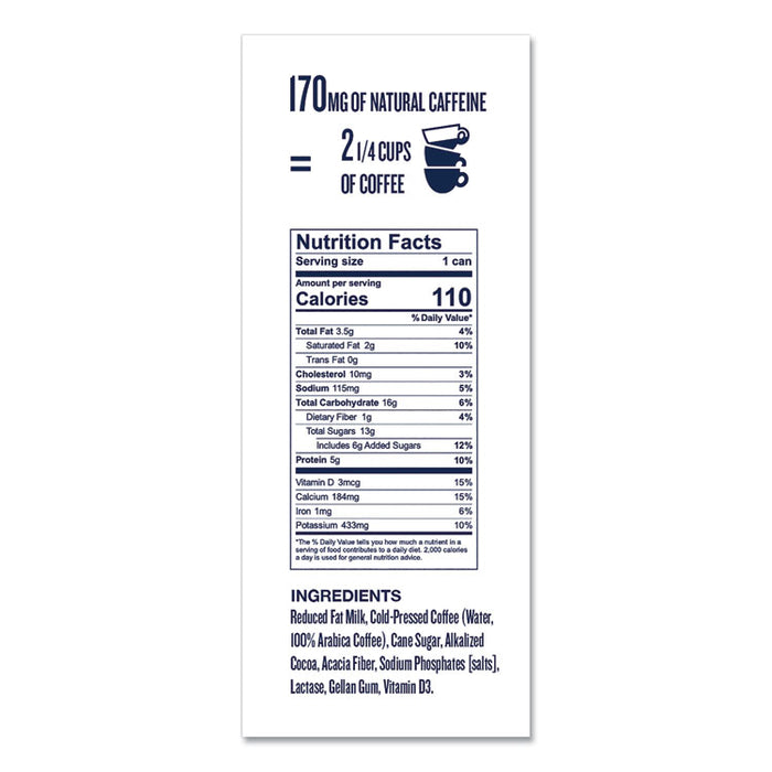 Draft Latte Cold Brew, Nitrous Infused Milk, Mocha, 9 oz Can, 12/Carton