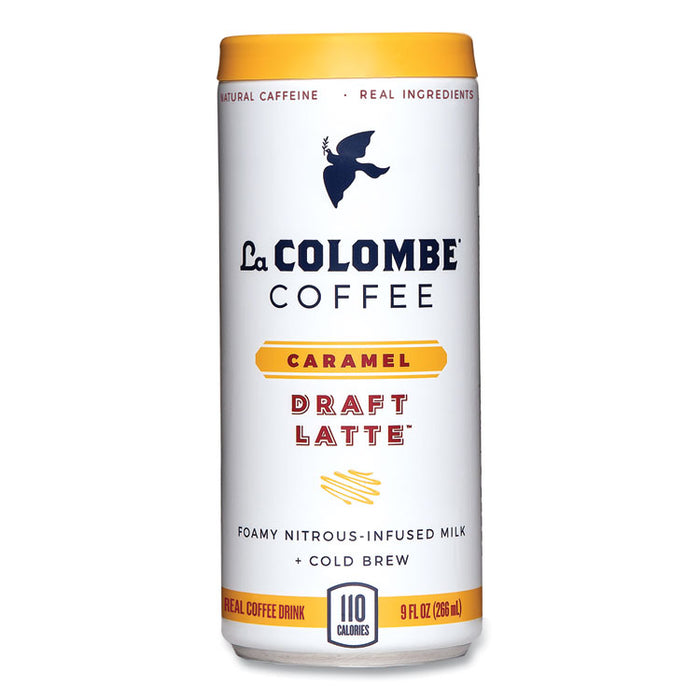 Draft Latte Cold Brew, Nitrous Infused Milk, Caramel, 9 oz Can, 12/Carton