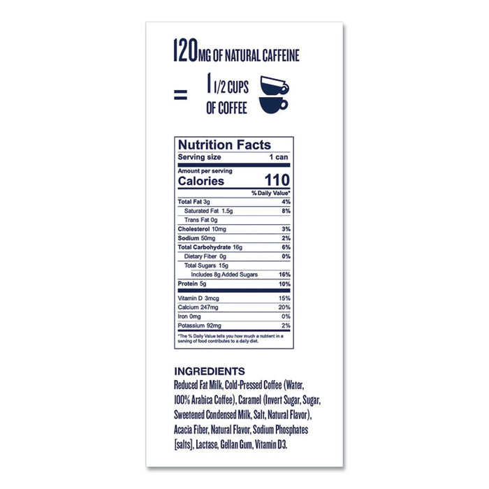 Draft Latte Cold Brew, Nitrous Infused Milk, Caramel, 9 oz Can, 12/Carton