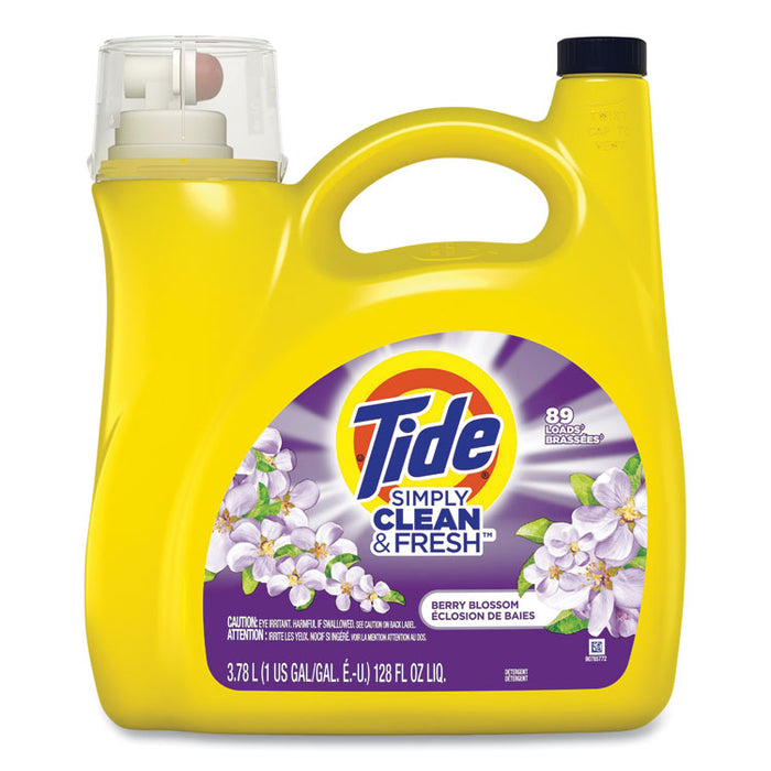 Simply Clean and Fresh Laundry Detergent, Berry Blossom Scent, 89 Loads, 128 oz Pump Bottle