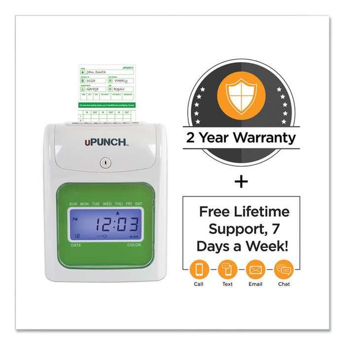 HN1500 Electronic Non-Calculating Time Clock Bundle, Digital Display, Beige/Green