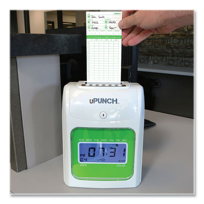 HN1500 Electronic Non-Calculating Time Clock Bundle, Digital Display, Beige/Green
