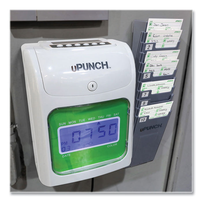 HN1500 Electronic Non-Calculating Time Clock Bundle, Digital Display, Beige/Green