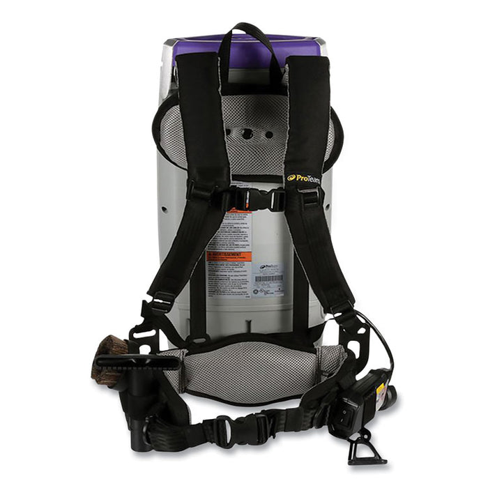 Super Coach Pro 10 Backpack Vacuum with Xover Fixed-Length Two-Piece Wand, 10 qt Tank Capacity, Gray/Purple