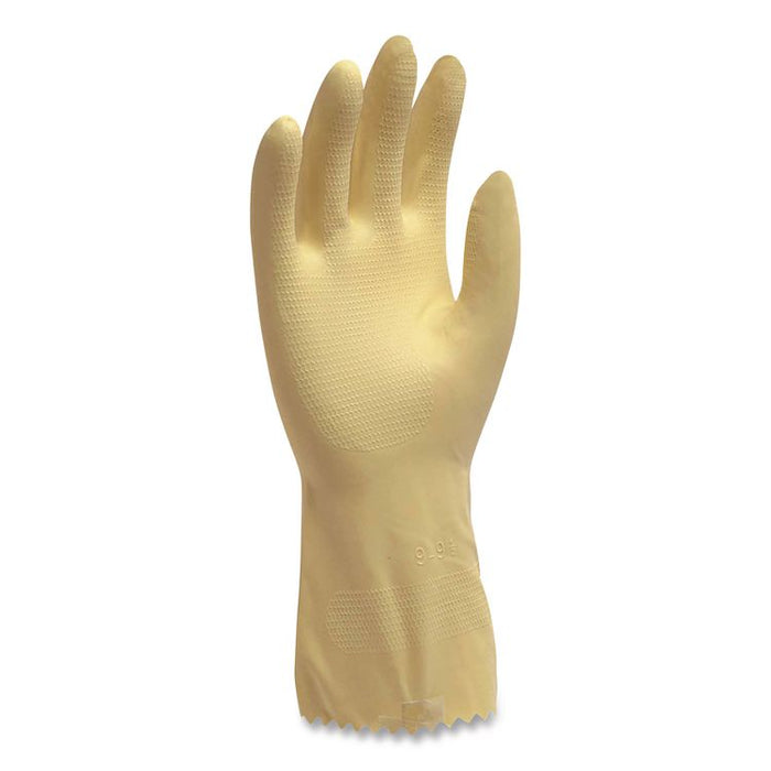 Pro L6500 Series Flock-Lined Latex Gloves, 12" Long, X-Large, Yellow, 12 Pairs