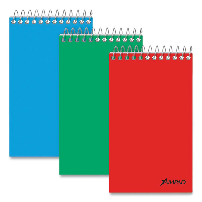 Memo Pads, Assorted Cover Colors, Narrow Rule, (60) White 3 x 5 Sheets, Dozen