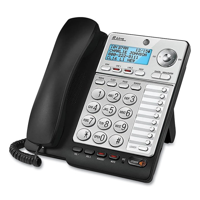 ML17928 Two-Line Corded Speakerphone, Black/Silver