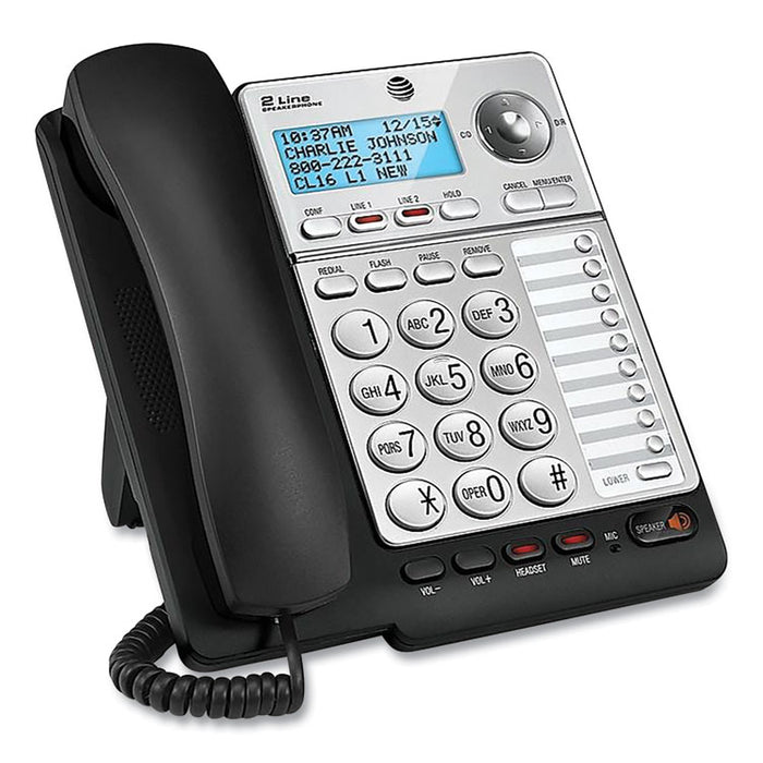 ML17928 Two-Line Corded Speakerphone, Black/Silver