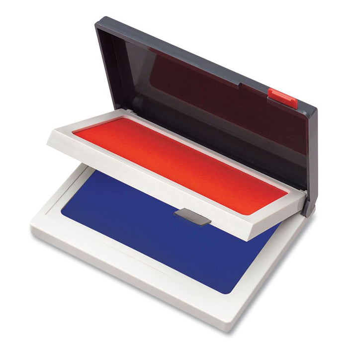Two-Color Felt Stamp Pads, 4.25" x 3.75", Blue/Red