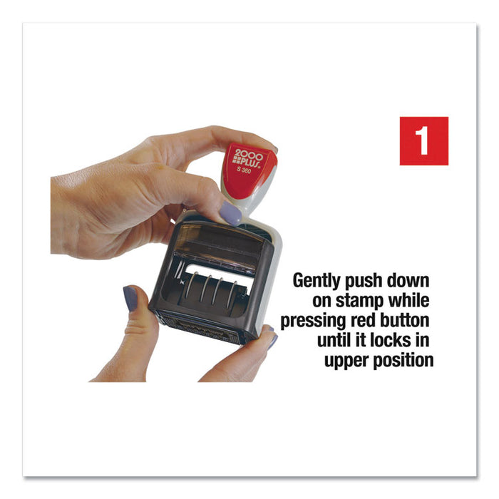 Model S 360 Self-Inking Two-Color Message Dater, 5 Years, ENTERED/FAXED/PAID/RECEIVED, 1.81" x 1.25", Blue/Red Ink