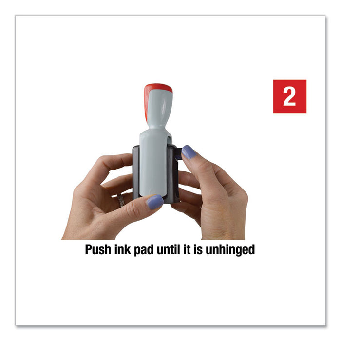 Model S 360 Self-Inking Two-Color Message Dater, 5 Years, ENTERED/FAXED/PAID/RECEIVED, 1.81" x 1.25", Blue/Red Ink