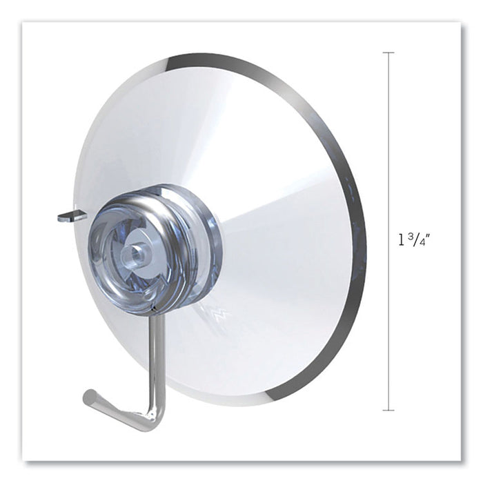 Suction Cup with Hook, Metal Silver Hook, 25/Pack