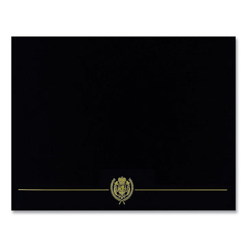 Classic Crest Certificate Covers, 9.38 x 12, Black, 5/Pack
