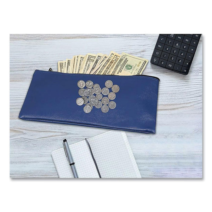 Multipurpose Zipper Deposit Bags, Polyester, 11.3" x 6.3", Blue, 3/Pack