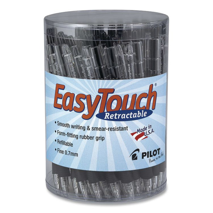 EasyTouch Ballpoint Pen, Retractable, Fine 0.7 mm, Black Ink, Clear Barrel, 36/Pack