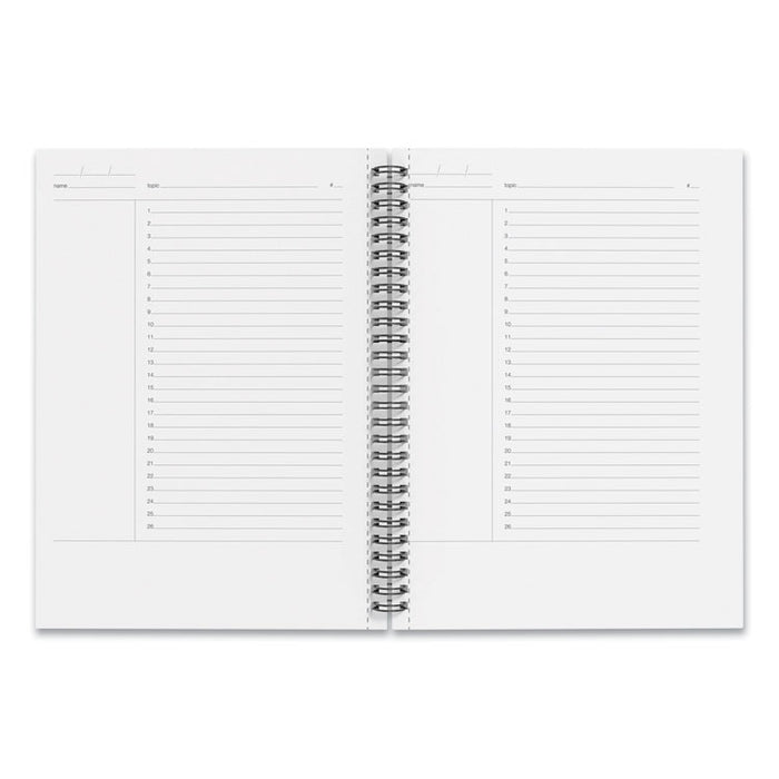 Wirebound Soft-Cover Project-Planning Notebook, Project-Management Format, Black Cover, (80) 9.5 x 6.5 Sheets