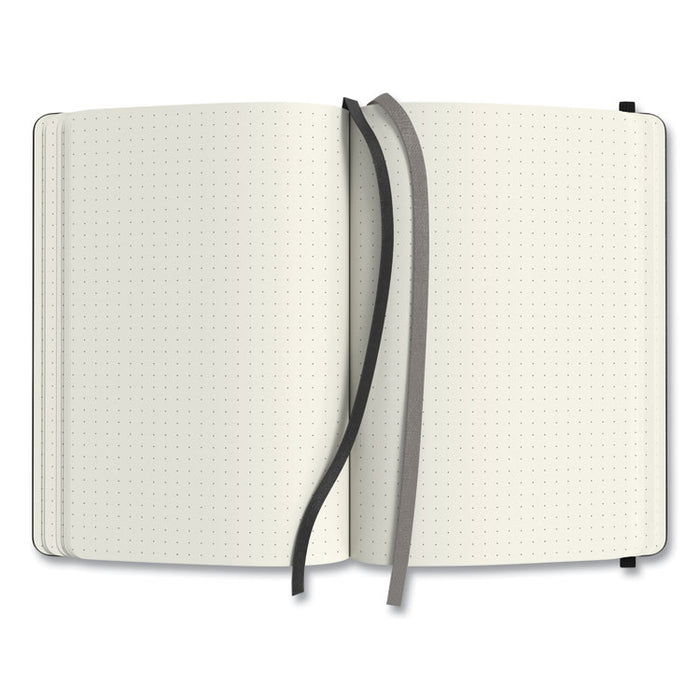 Flexible-Cover Business Journal with Elastic Closure, 1-Subject, Dotted Rule, Black Cover, (128) 8 x 5.5 Sheets