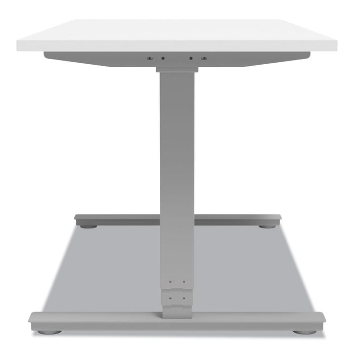 Essentials Electric Sit-Stand Desk, 55.1" x 27.5" x 25.9" to 51.5", White/Aluminum