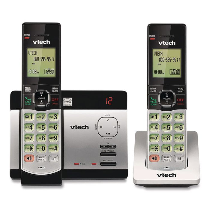 CS5129-2 Two-Handset Cordless Telephone System, Silver/Black