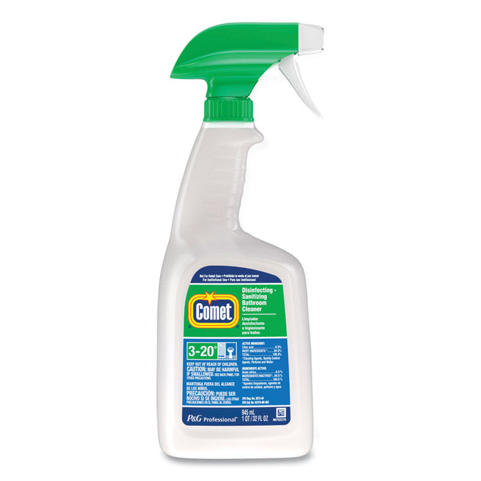 Disinfecting-Sanitizing Bathroom Cleaner, Citrus Scent, 32 oz Bottles, 8 Bottles and 2 Trigger Sprayers/Carton