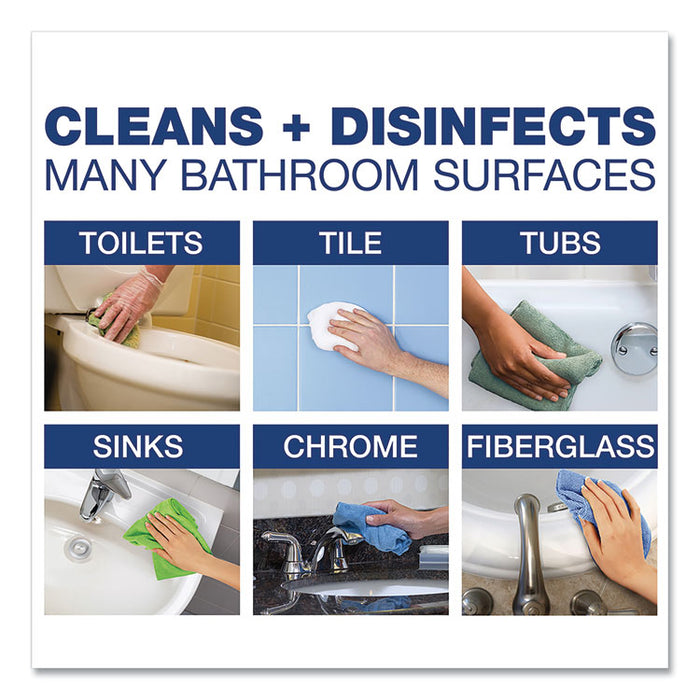 Disinfecting-Sanitizing Bathroom Cleaner, Citrus Scent, 32 oz Bottles, 8 Bottles and 2 Trigger Sprayers/Carton