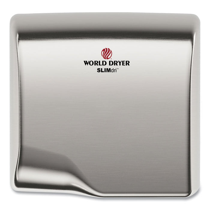 SLIMdri Hand Dryer, 110 V to 240 V, 13.87 x 13 x 7, Brushed Stainless Steel