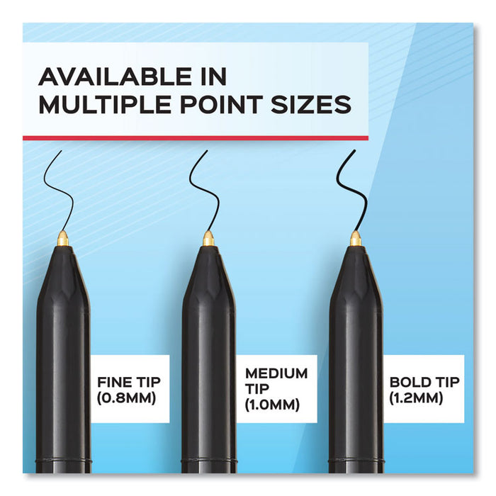 Write Bros. Ballpoint Pen, Stick, Bold 1.2 mm, Blue Ink, Blue Barrel, Dozen