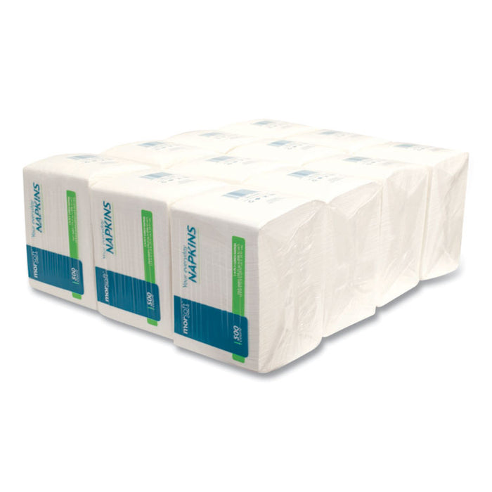 Morsoft 1/4 Fold Lunch Napkins, 1-Ply, 11.8 x 11.8, White, 6,000/Carton