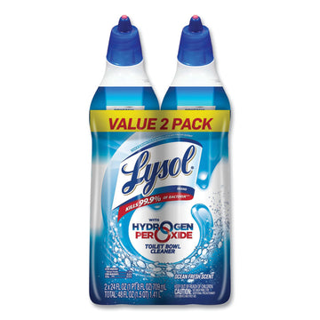 Toilet Bowl Cleaner with Hydrogen Peroxide, Ocean Fresh Scent, 24 oz Angle-Neck Bottle, 2/Pack
