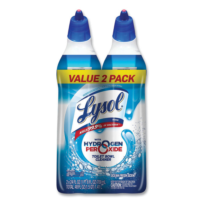 Toilet Bowl Cleaner with Hydrogen Peroxide, Ocean Fresh Scent, 24 oz Angle-Neck Bottle, 2/Pack, 4 Packs/Carton